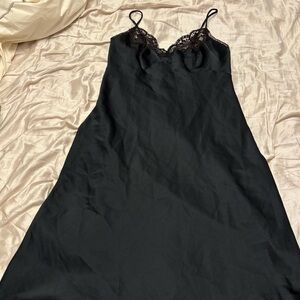 Dior Black Lace Trim Nightgown
